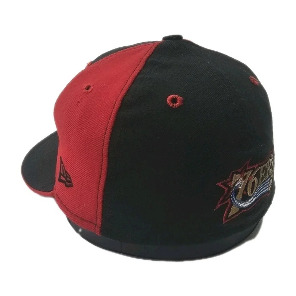 Vintage 100% Wool New Era 59 Fifty NBA Philadelphia 76ers Fitted Hat Size 7‎ 1/8